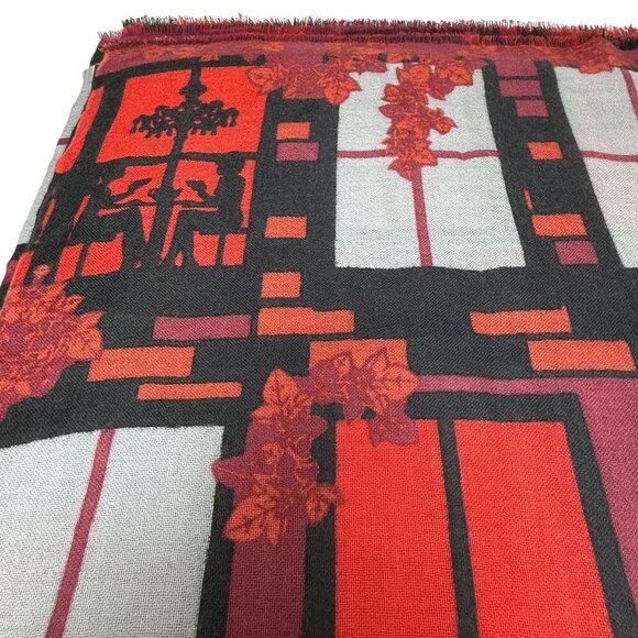 Yarnz 100% Cashmere Oversized Scarf Window Scene Print 36x80" Artsy Luxury - Picture 9 of 13